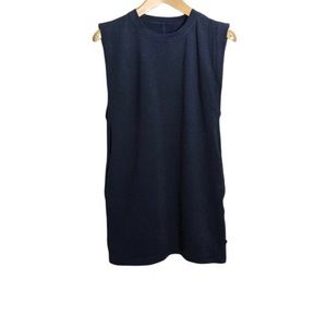lululemon Medium Navy Blue Stretch Cotton Sleeveless Tunic Mini Dress
